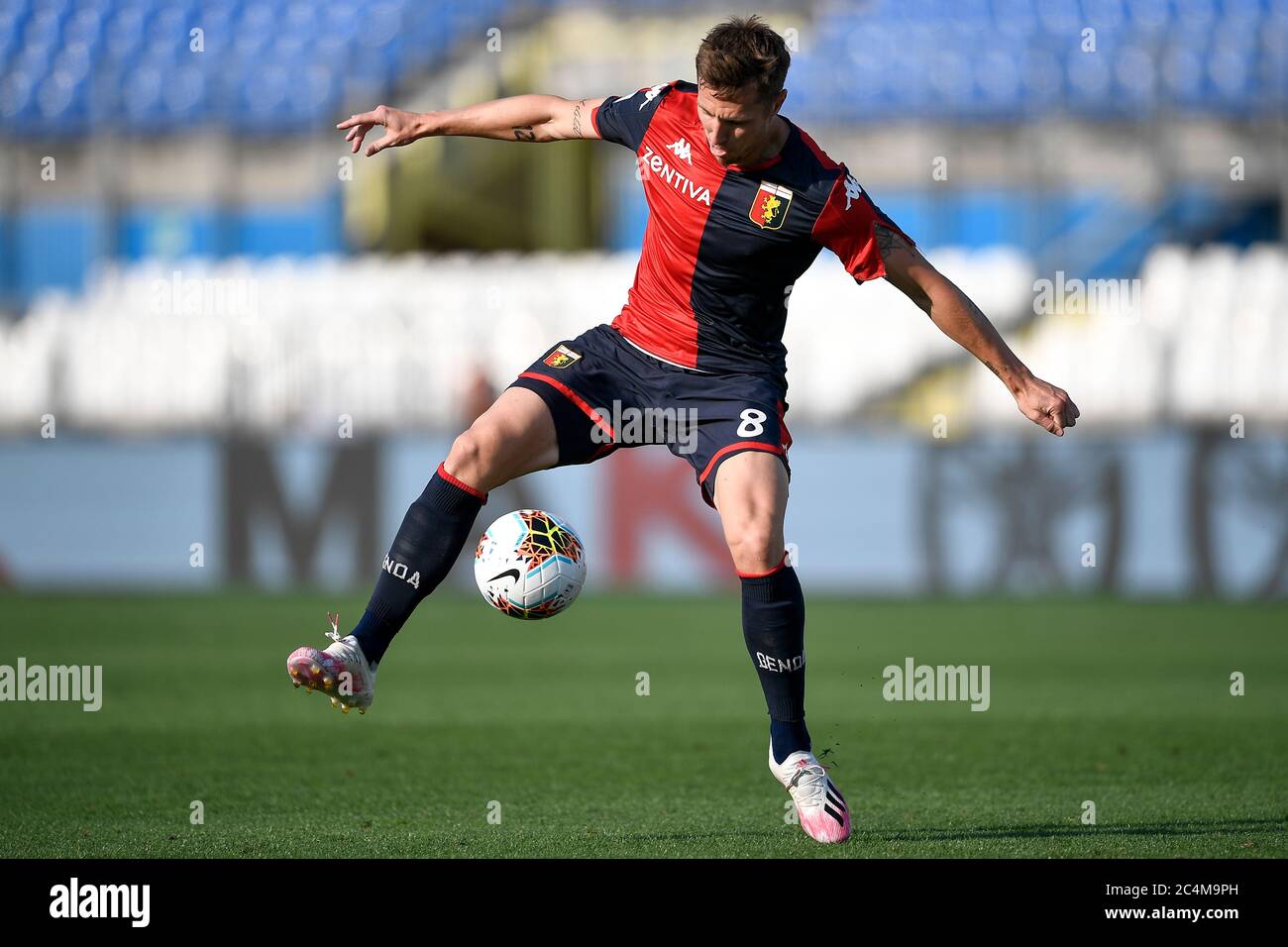 Brescia, Italy. 27th June, 2020. BRESCIA, ITALY - June 27, 2020: Lukas Lerager of Genoa CFC in action during the Serie A football match between Brescia Calcio and Genoa CFC. The match ended in a 2-2 tie. (Photo by Nicolò Campo/Sipa USA) Credit: Sipa USA/Alamy Live News Stock Photo