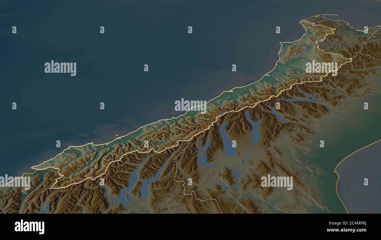 Zoom in on West Coast (regional council of New Zealand) outlined