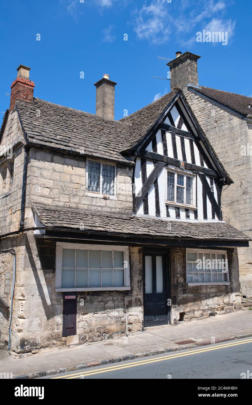 Westhaven House. Painswick 15th century Timber framed house. New Street, Painswick, Cotswolds, Gloucestershire, England Stock Photo