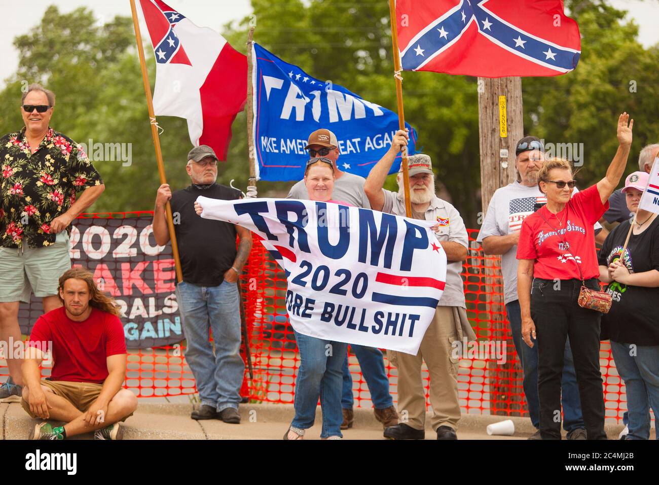 McKinney, Texas, USA. 27th June, 2020. Protesters gather for a