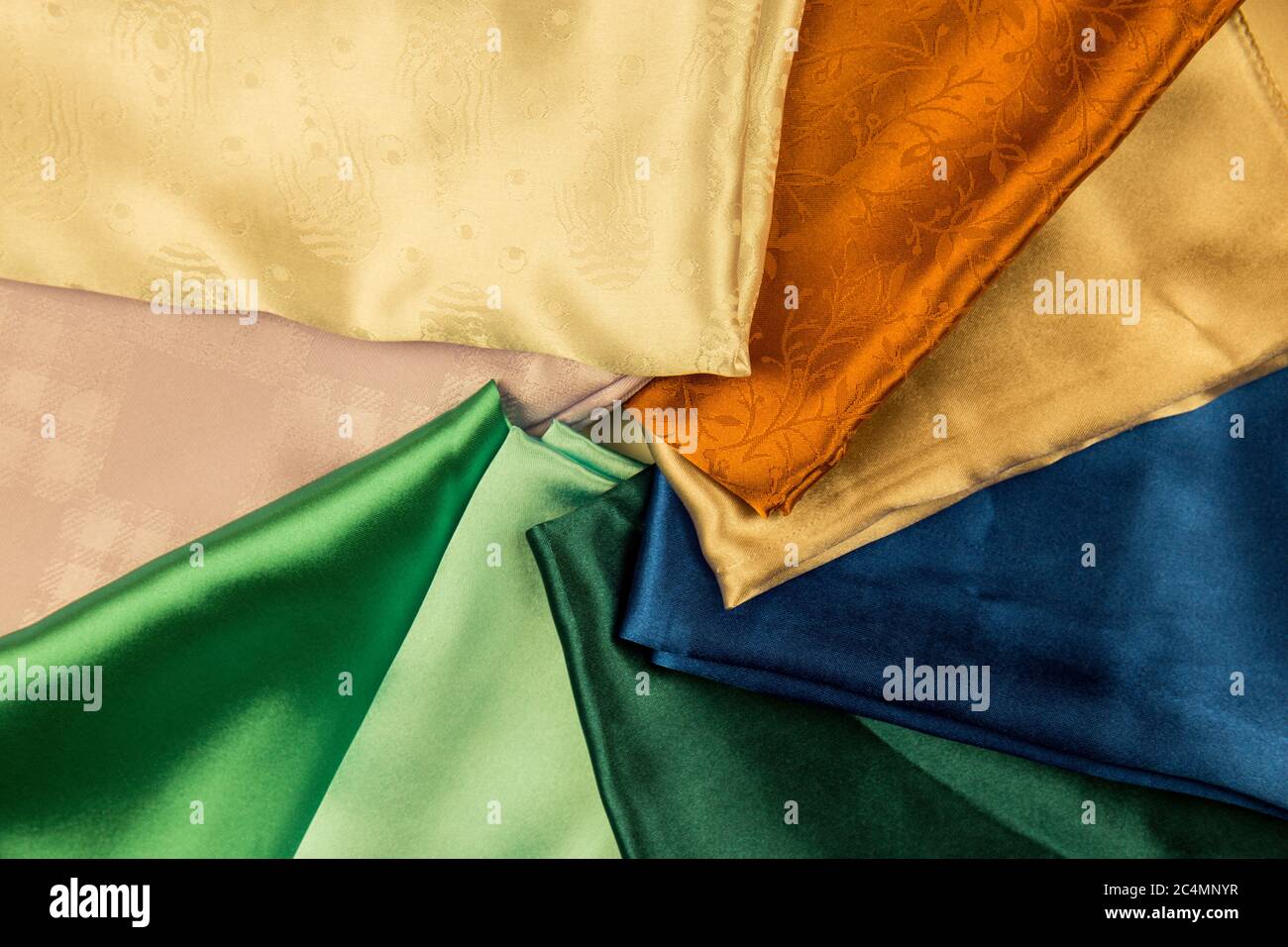 Textile industry, various types of canvas. Textile texture Stock Photo