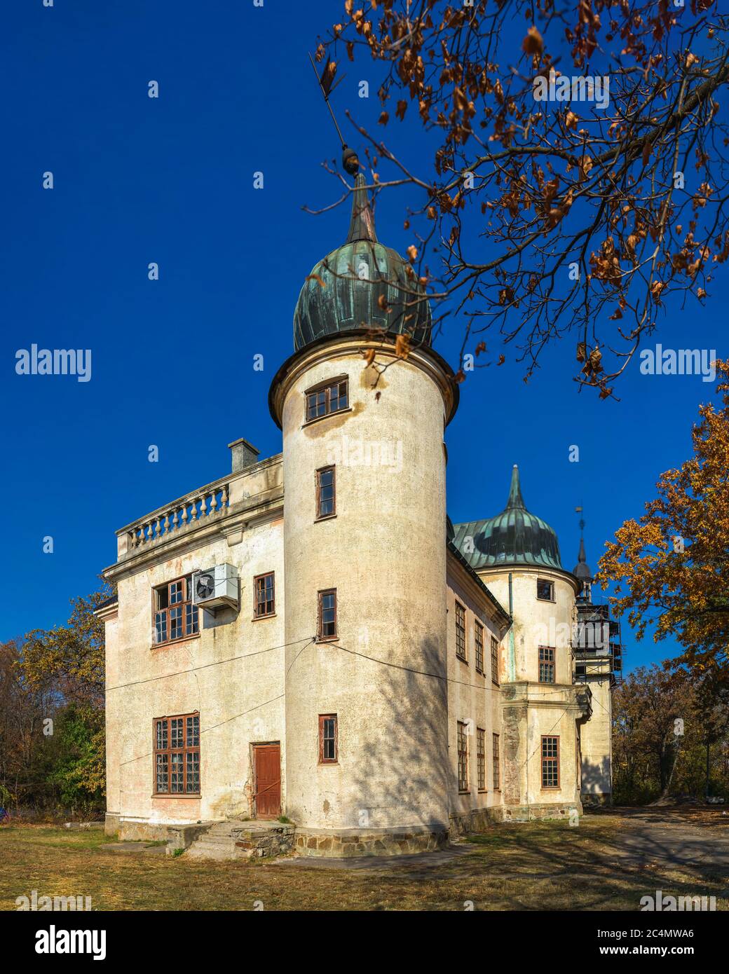 Talne, Ukraine 10.19.2019. Abandoned Count Shuvalov Palace in Talne village, Cherkasy region, Ukraine, at fall Stock Photo