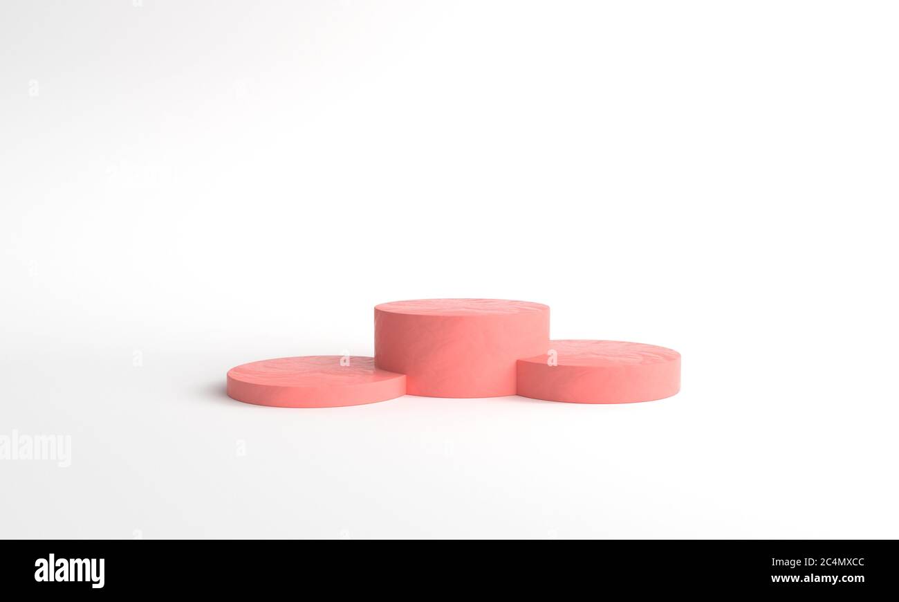 3D display stand on white background Stock Photo