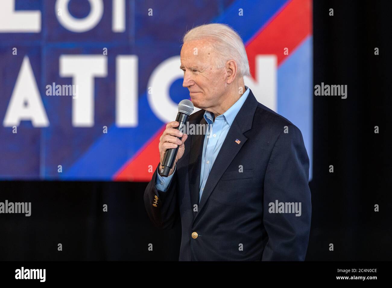Former Vice President Joe Biden holding a presidential campaign rally ...