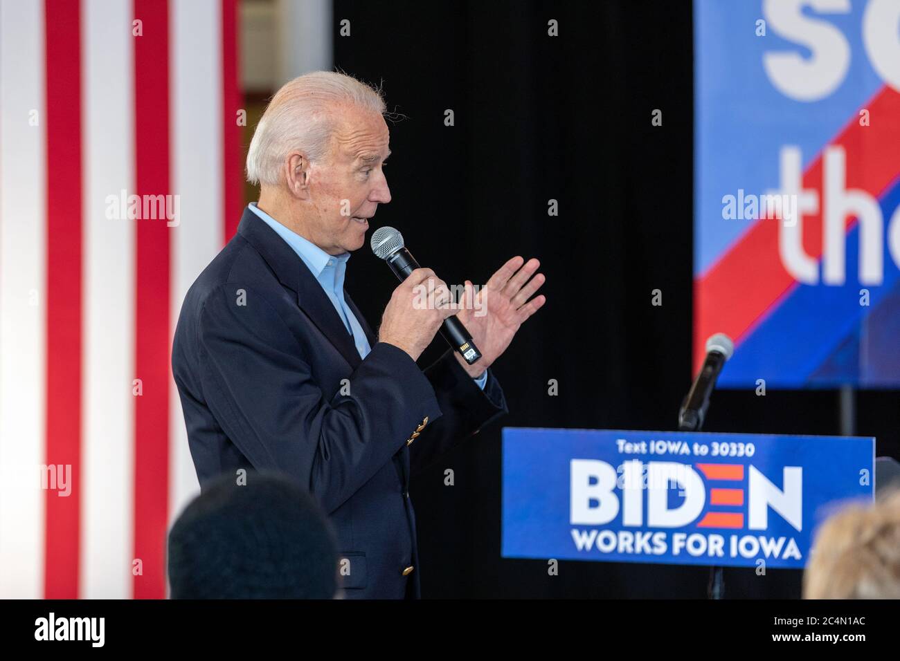 Former Vice President Joe Biden holding a presidential campaign rally ...