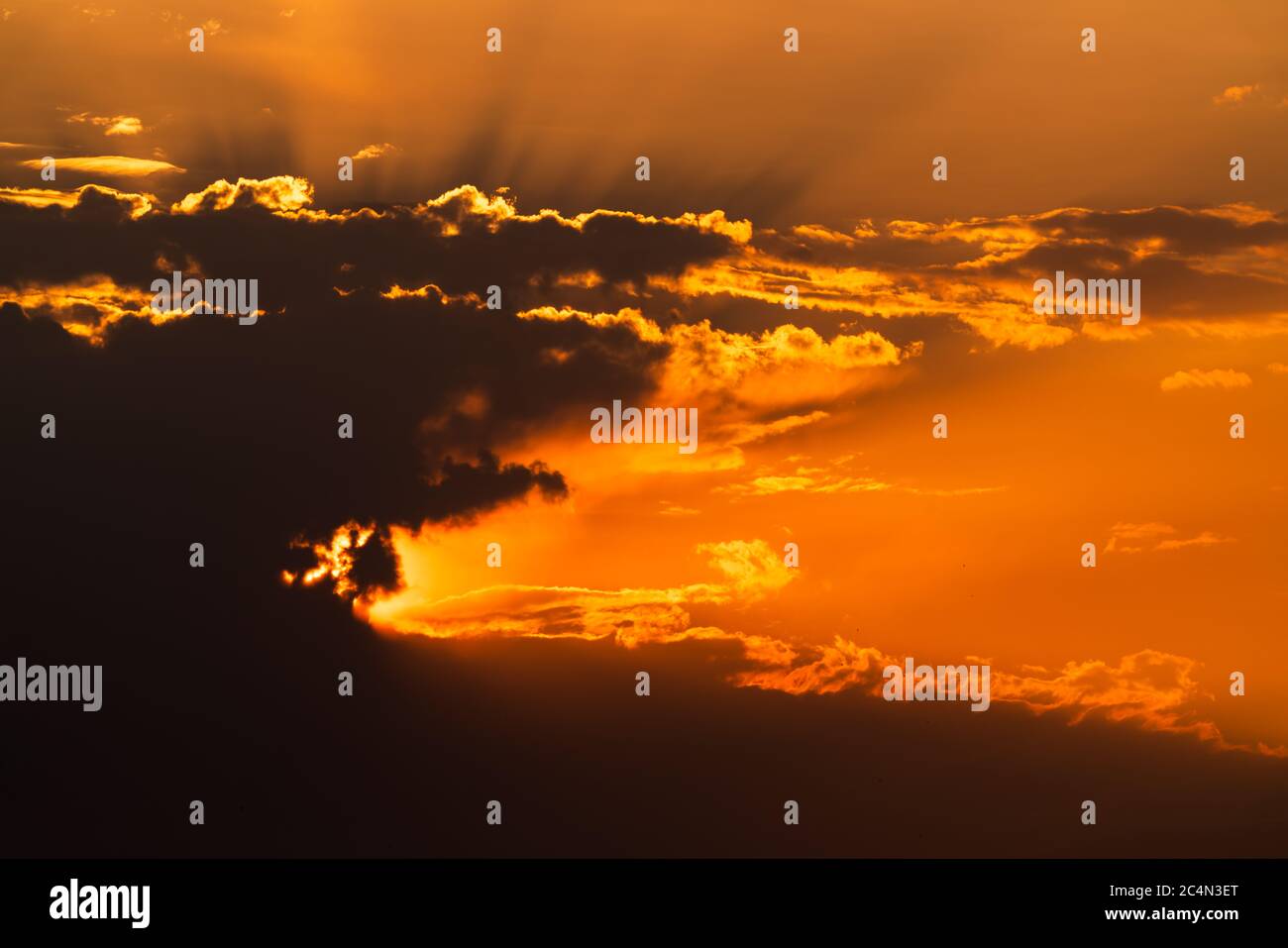Colorful fiery sunset orange sky. Beautiful sky background Stock Photo ...