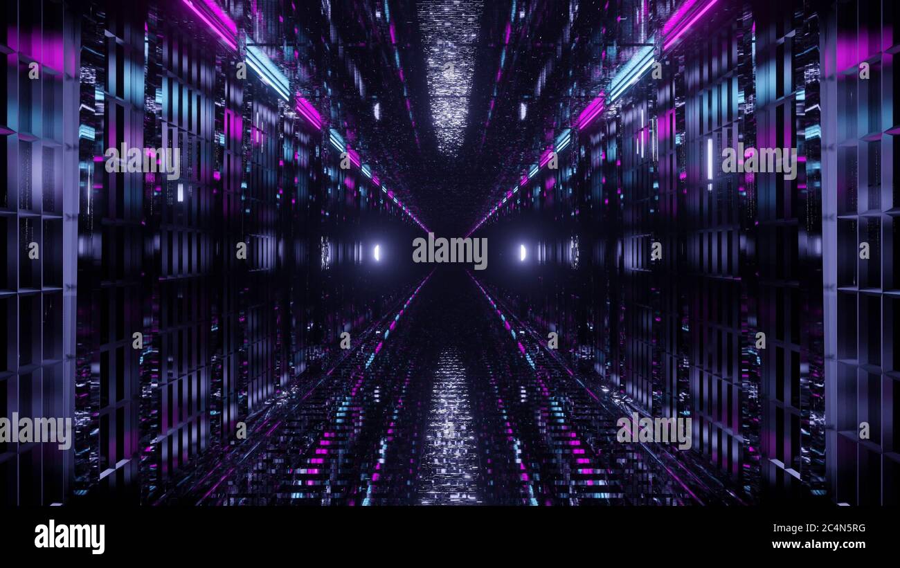 3D rendering of laser lights forming a futuristic setting Stock Photo ...