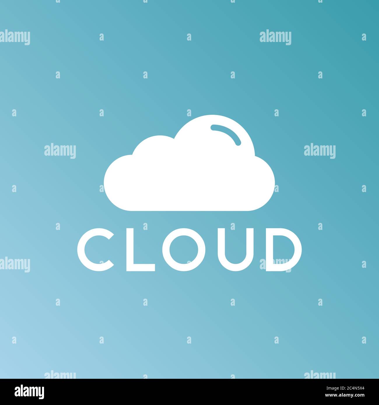 Data Storage Concept. Minimalistic cloud logo design icon, vector illustration Stock Vector