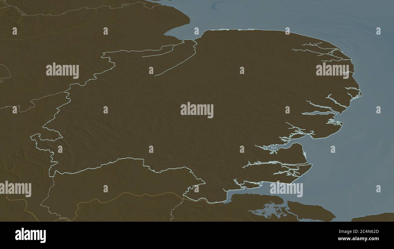 Uk Map Zoom In Zoom in on East of England (region of United Kingdom) outlined. Oblique ...