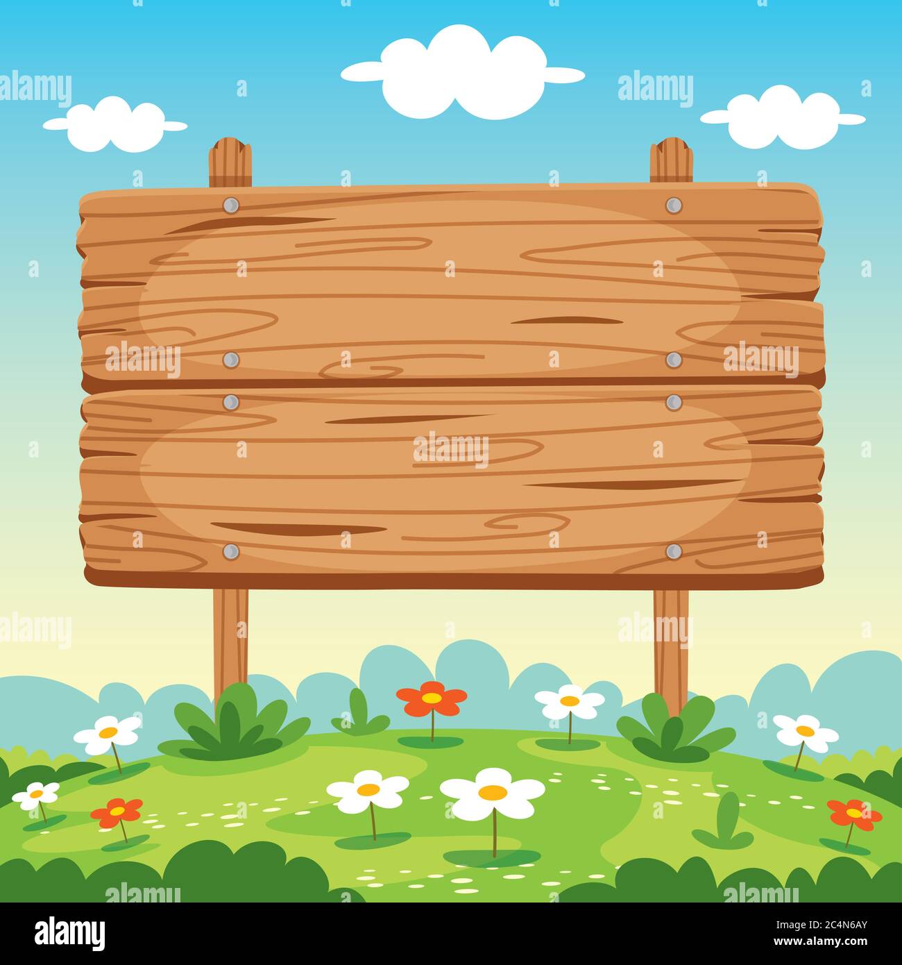 Blank Wooden Sign Board Illustration Stock Vector Image & Art - Alamy