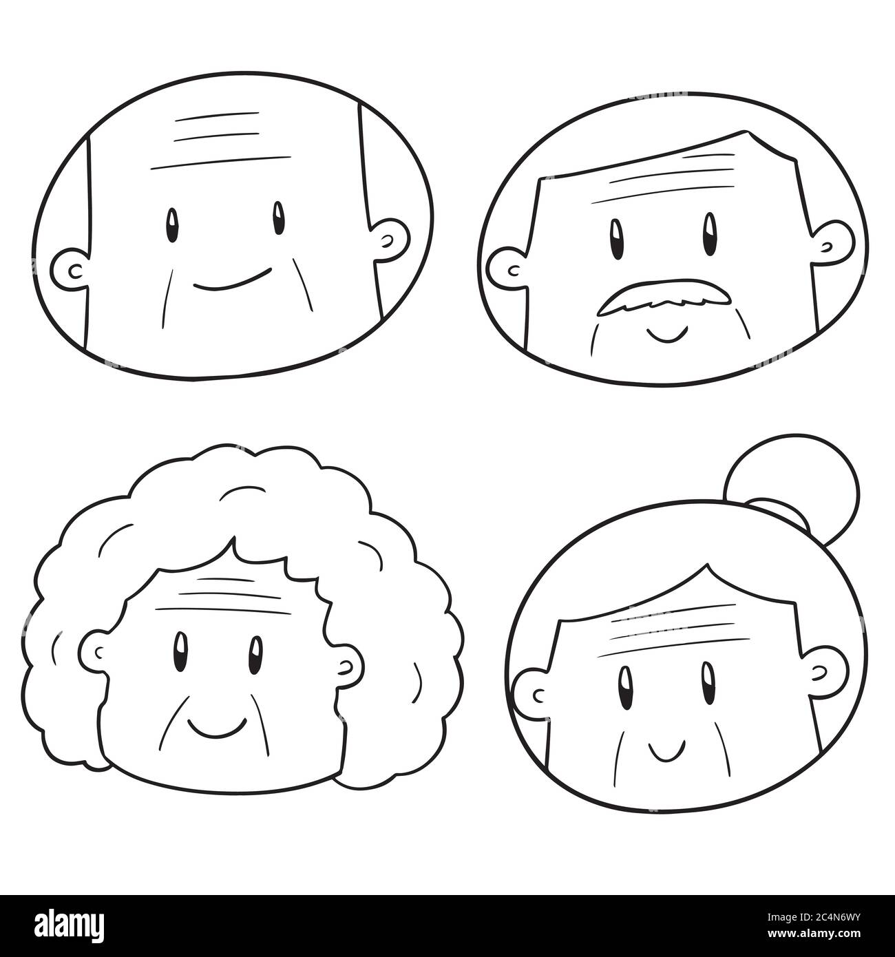 vector set of elder people face Stock Vector Image & Art - Alamy