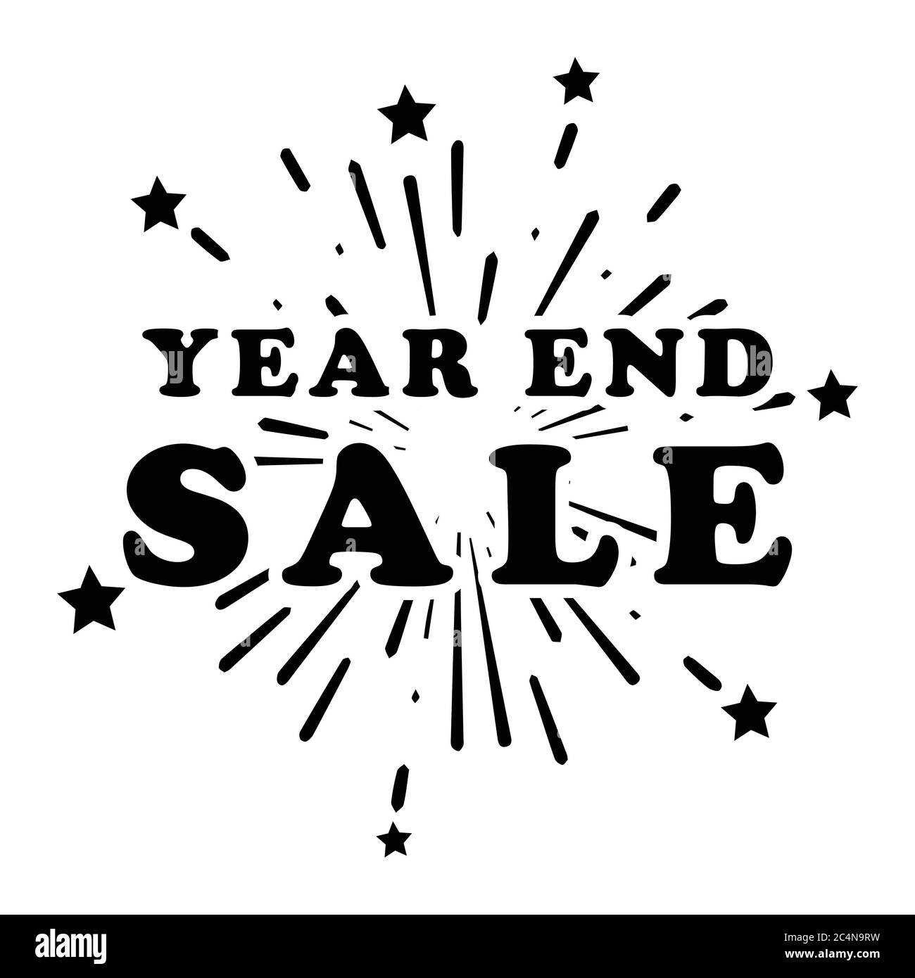 Year End End of the Year Seasonal Sale Fireworks Stars Promotion