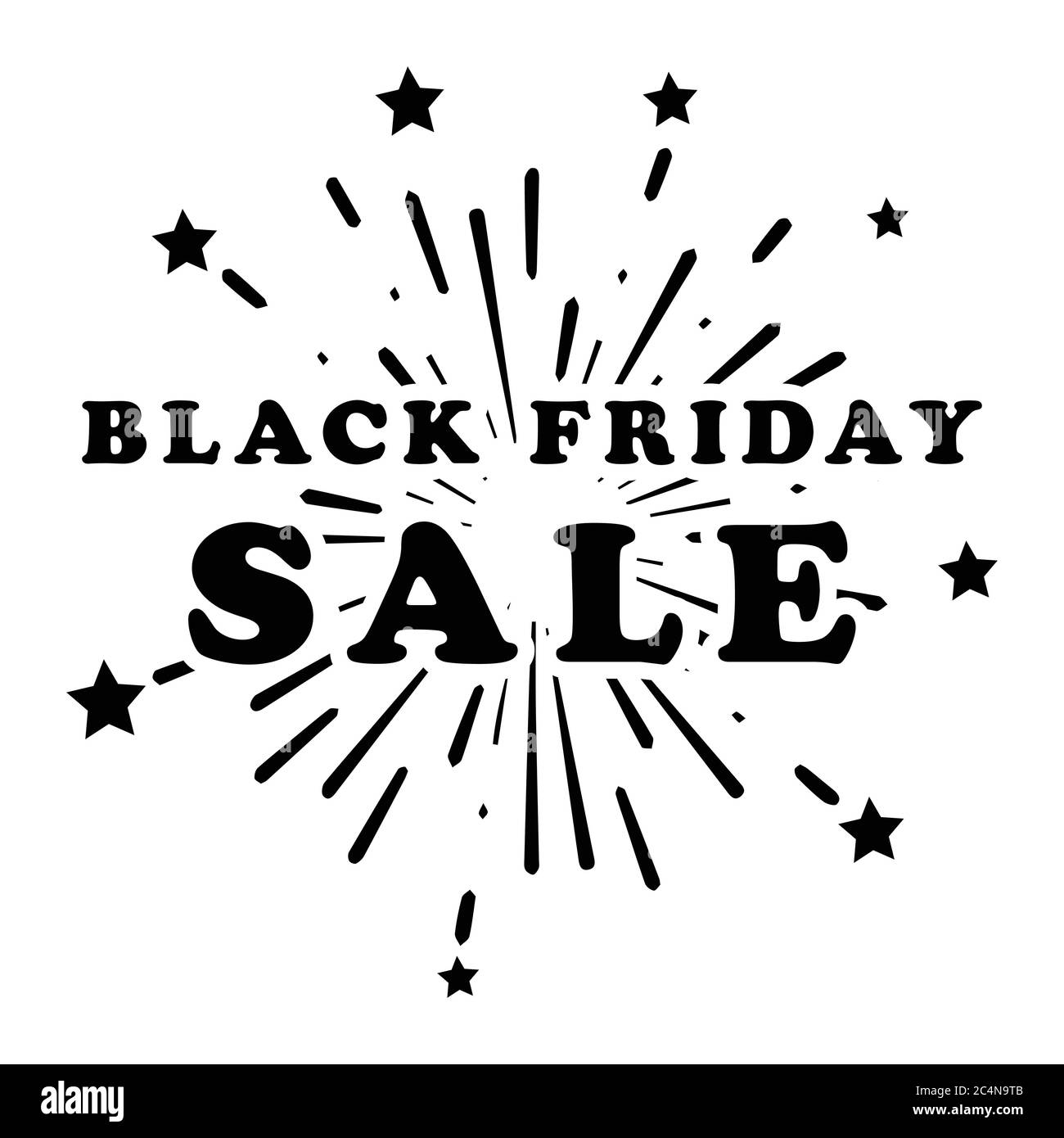 Black Friday Sale Shopping with Fireworks Stars Promotion Marketing