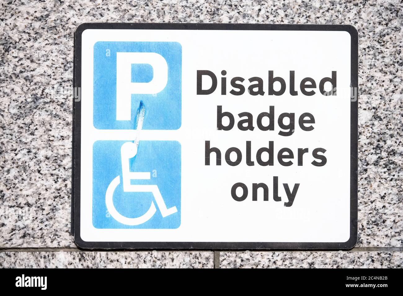 Disabled Badge Holders Only at Car Park Sign Stock Photo Alamy