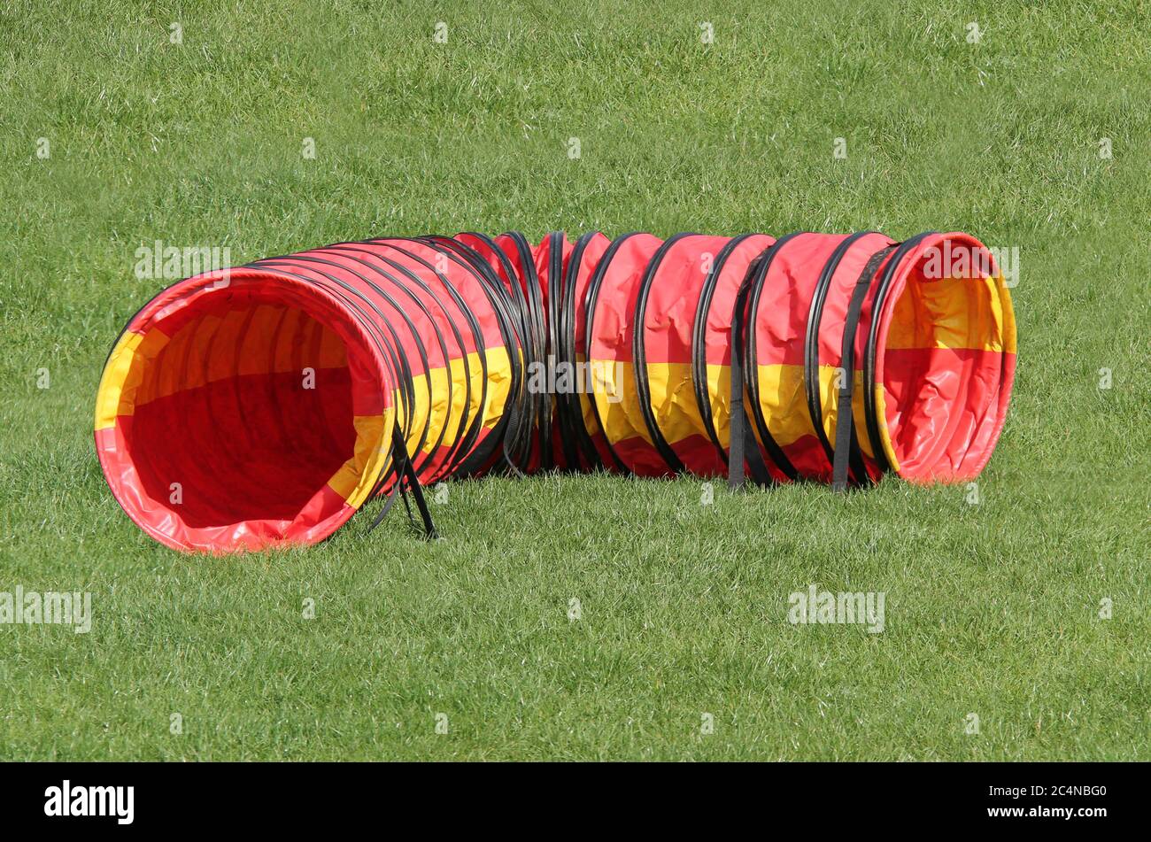 A Tunnel Obstacle on a Dog Agility Training Course Stock Photo Alamy