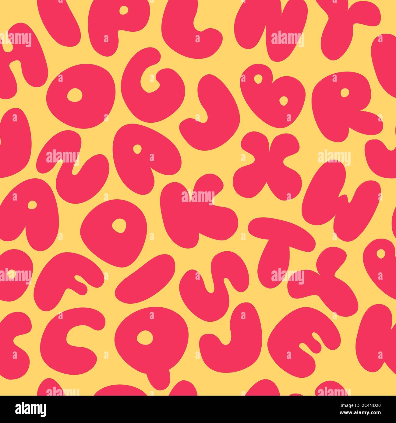 Colored seamless pattern. Chubby colored abc. Color cartoon lettering ...