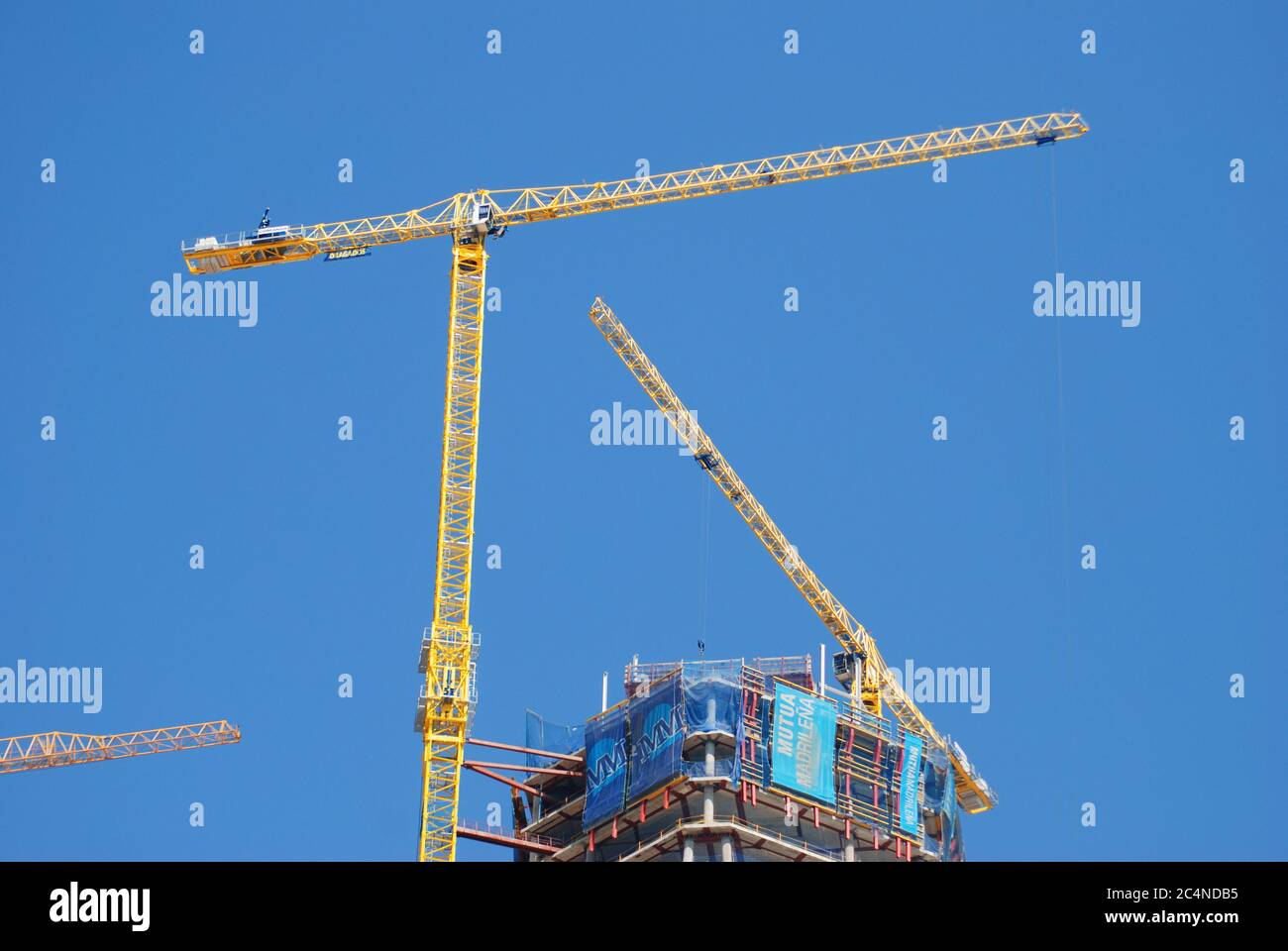 Sacyr tower under construction. CTBA, Madrid, Spain. Stock Photo