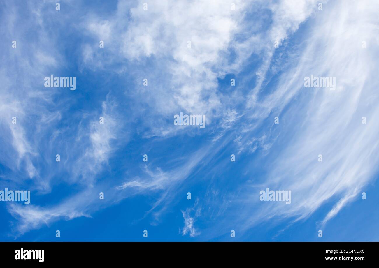 White clouds , without clear form , on blue sky , Finland Stock Photo