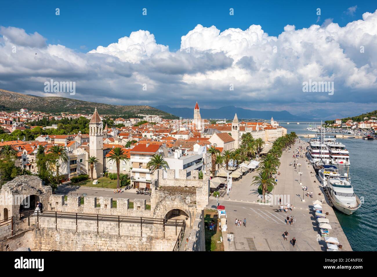 Trogir old town in Croatia. Beautiful panorama cityscape Stock Photo