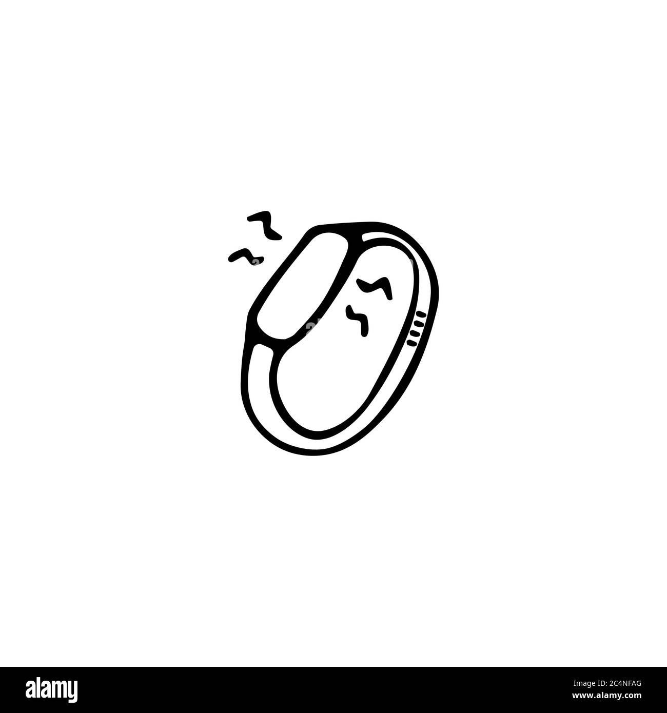 Fitness bracelet. Doodle smart watch. Hand drawn vector illustration Stock Vector