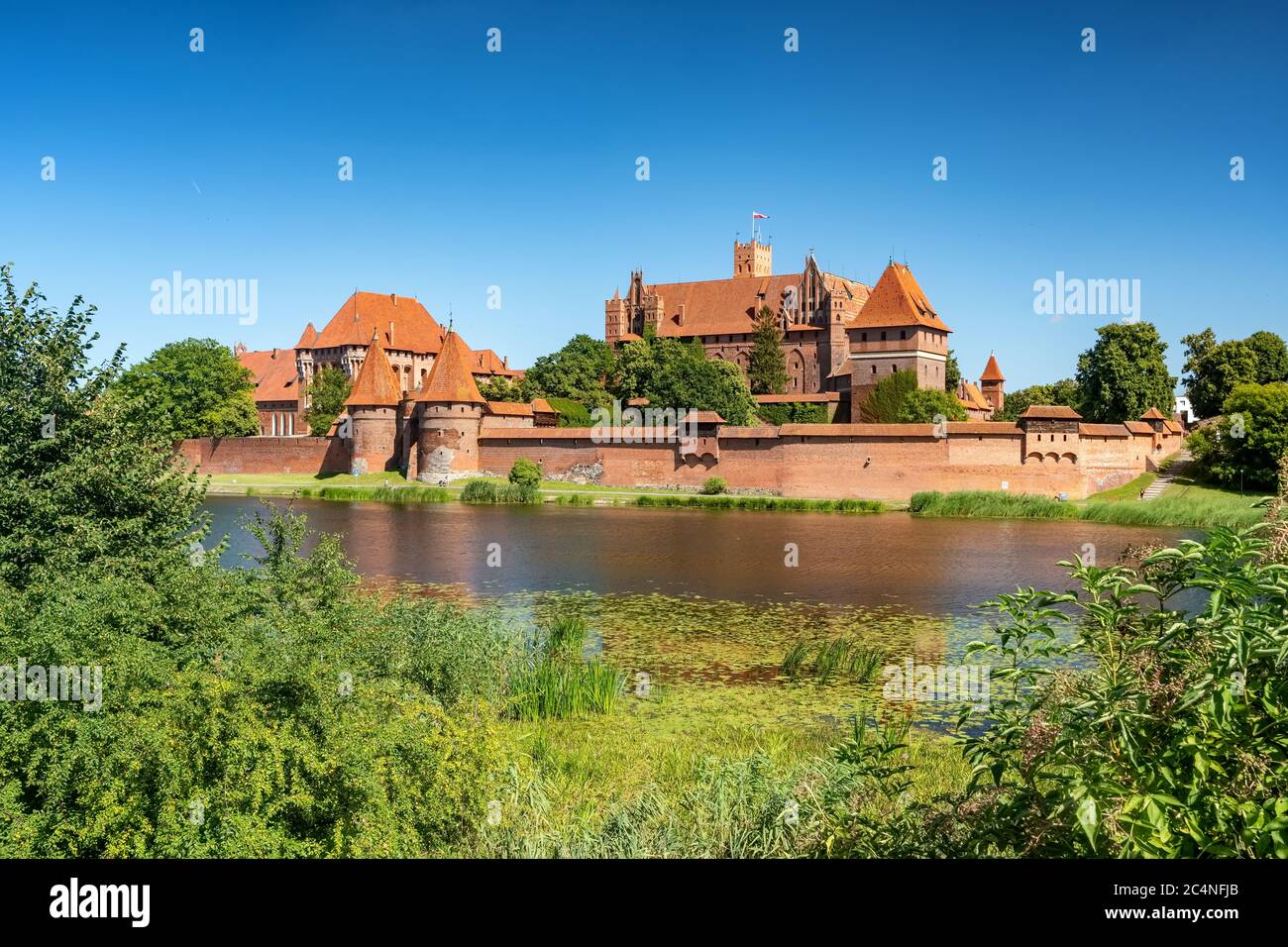 Teutonic Castle in Malbork or Marienburg at summer in Poland Stock Photo