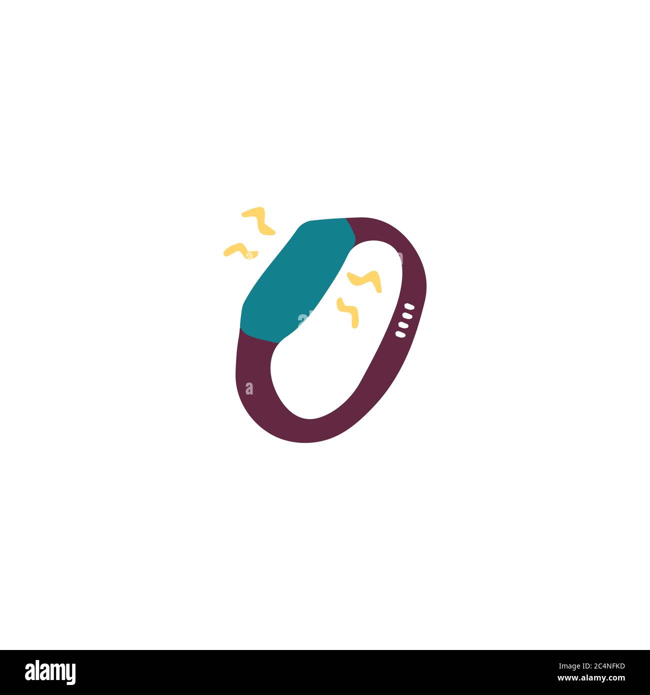 Fitness bracelet. Doodle smart band. Hand drawn vector illustration. Stock Vector