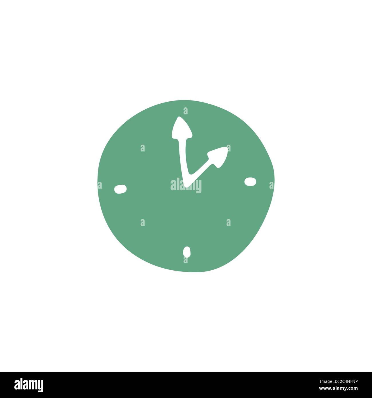 Doodle clock icon. Hand drawn vector illustration. Stock Vector