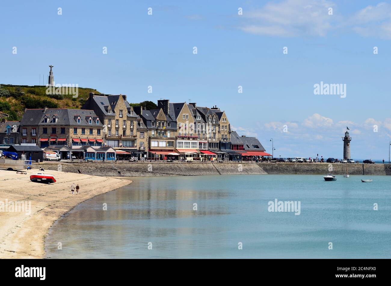 Cancale, France - June 10, 2011: Townscape of the city in Brittany, preferred tourist destination and center for oyster farming Stock Photo