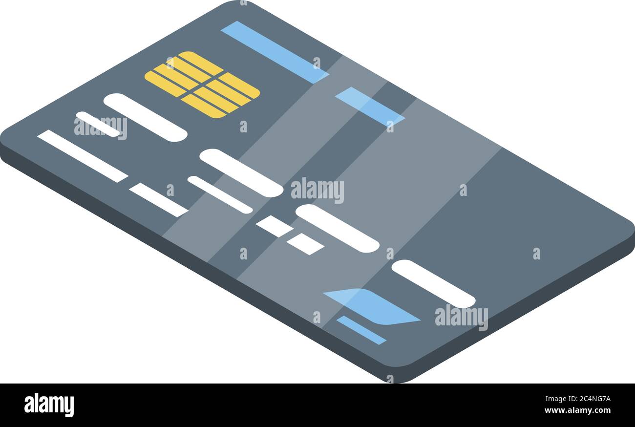 Credit card icon. Isometric of credit card vector icon for web design ...