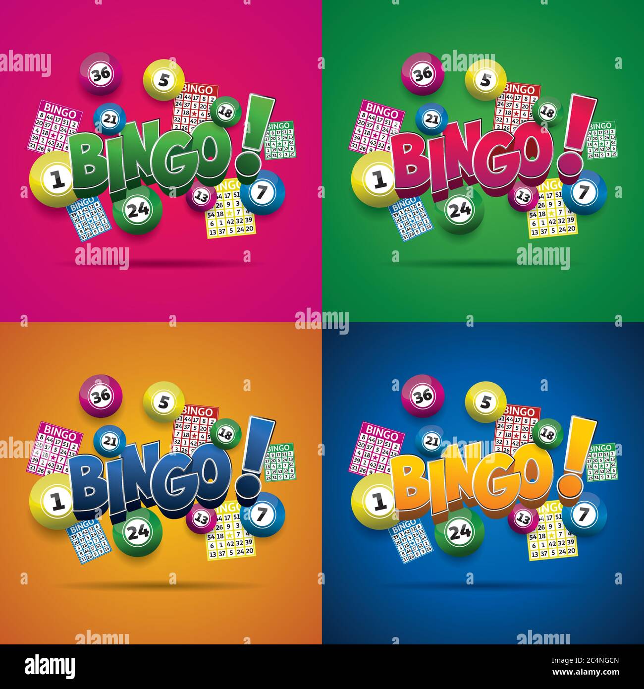 Bingo lottery balls and bingo cards concept vector illustration Stock ...