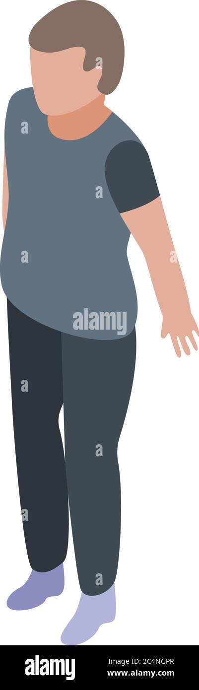 Kid climate immigrant icon, isometric style Stock Vector