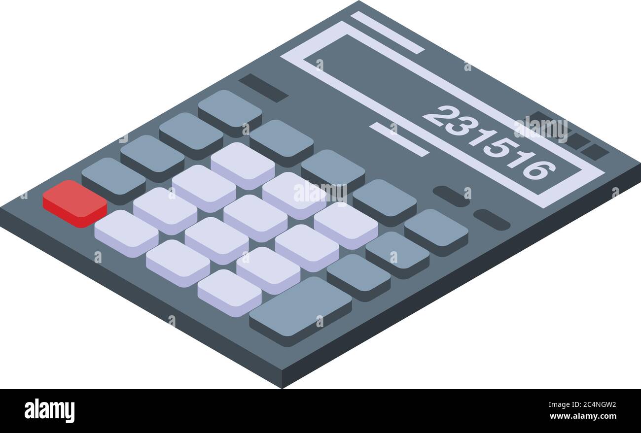 Finance calculator icon, isometric style Stock Vector
