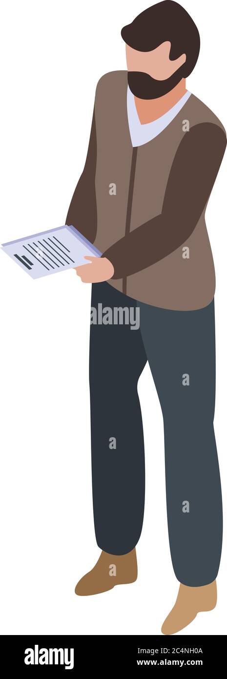 Immigrant icon, isometric style Stock Vector