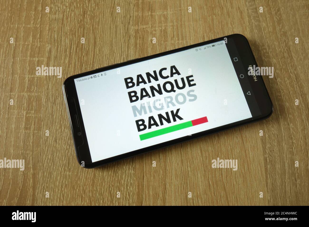 Migros Bank logo displayed on smartphone Stock Photo