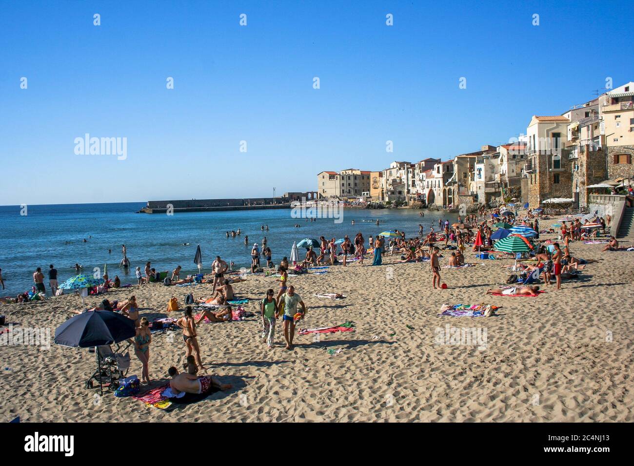 Cefalu beach (Sicily / Italy) Stock Photo