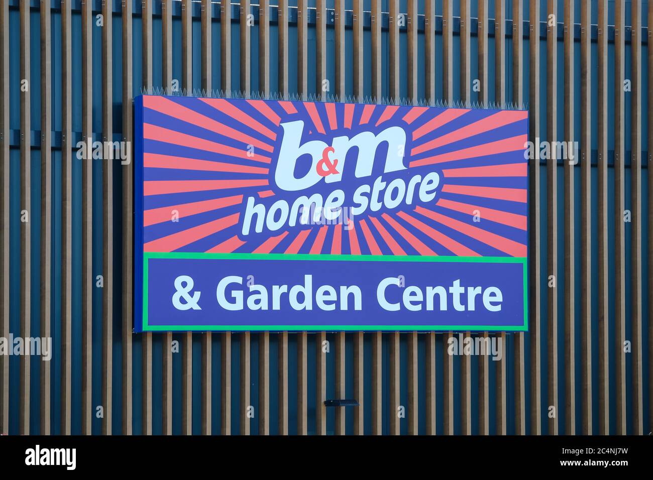 B & M home store and garden centre sign Stock Photo Alamy