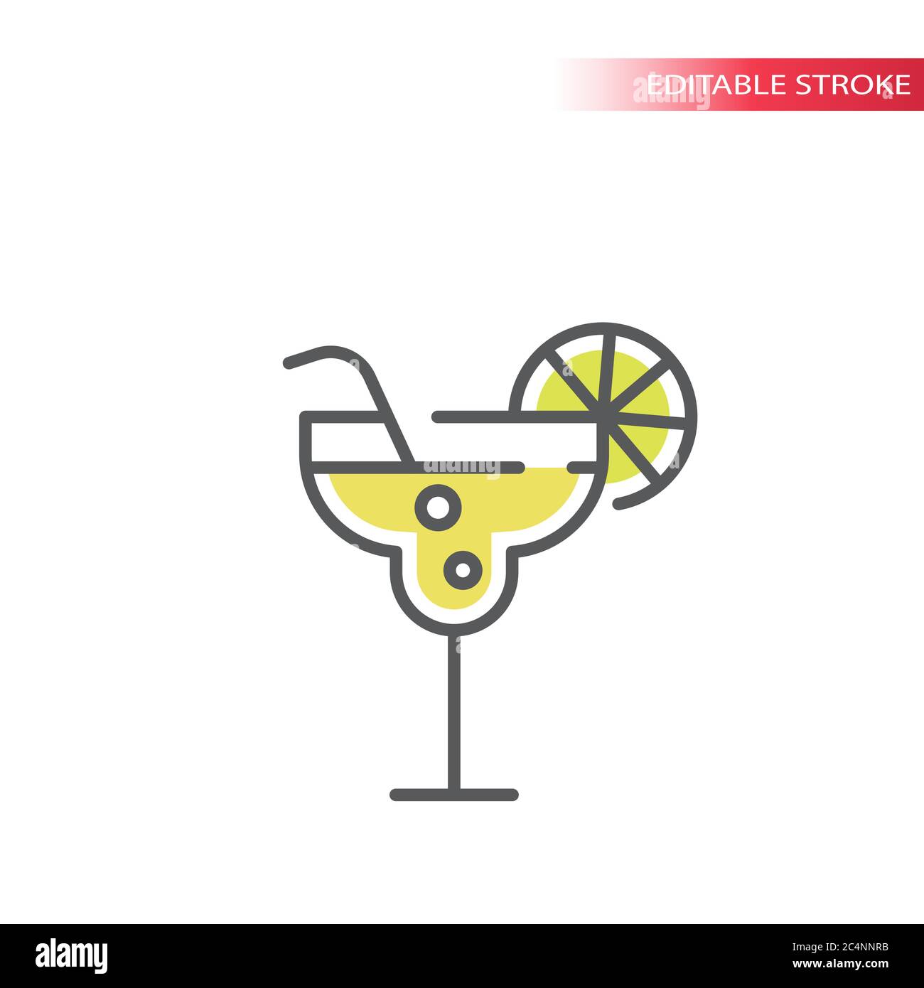 Cocktail glass, margarita colorful vector icon. Outline, editable stroke  Stock Vector Image \u0026 Art - Alamy, image size:1300x1390