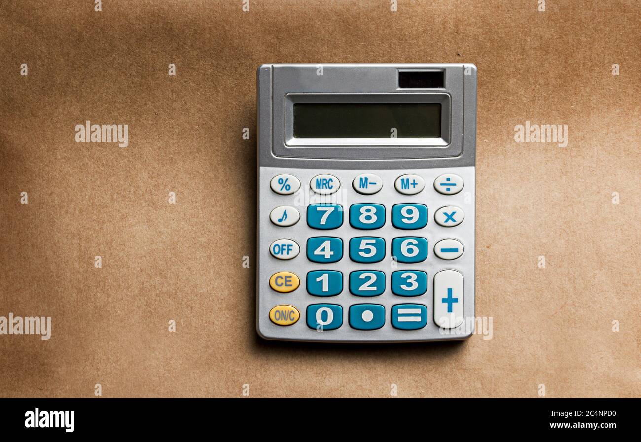 Concept of calculator math finance control Stock Photo