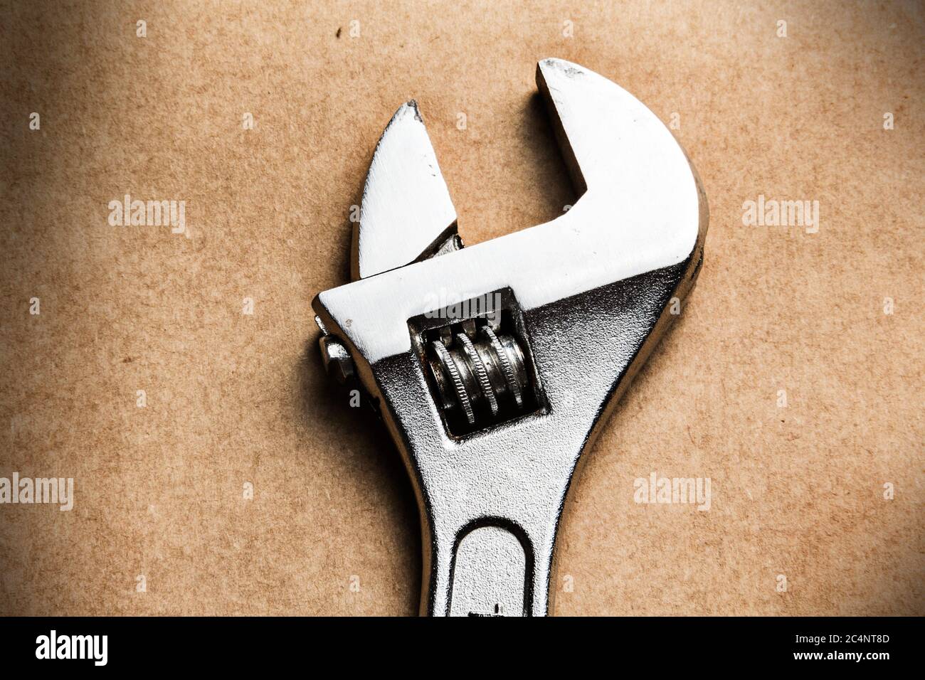 Adjustable wrench isolated Spanner toolkit Stock Photo