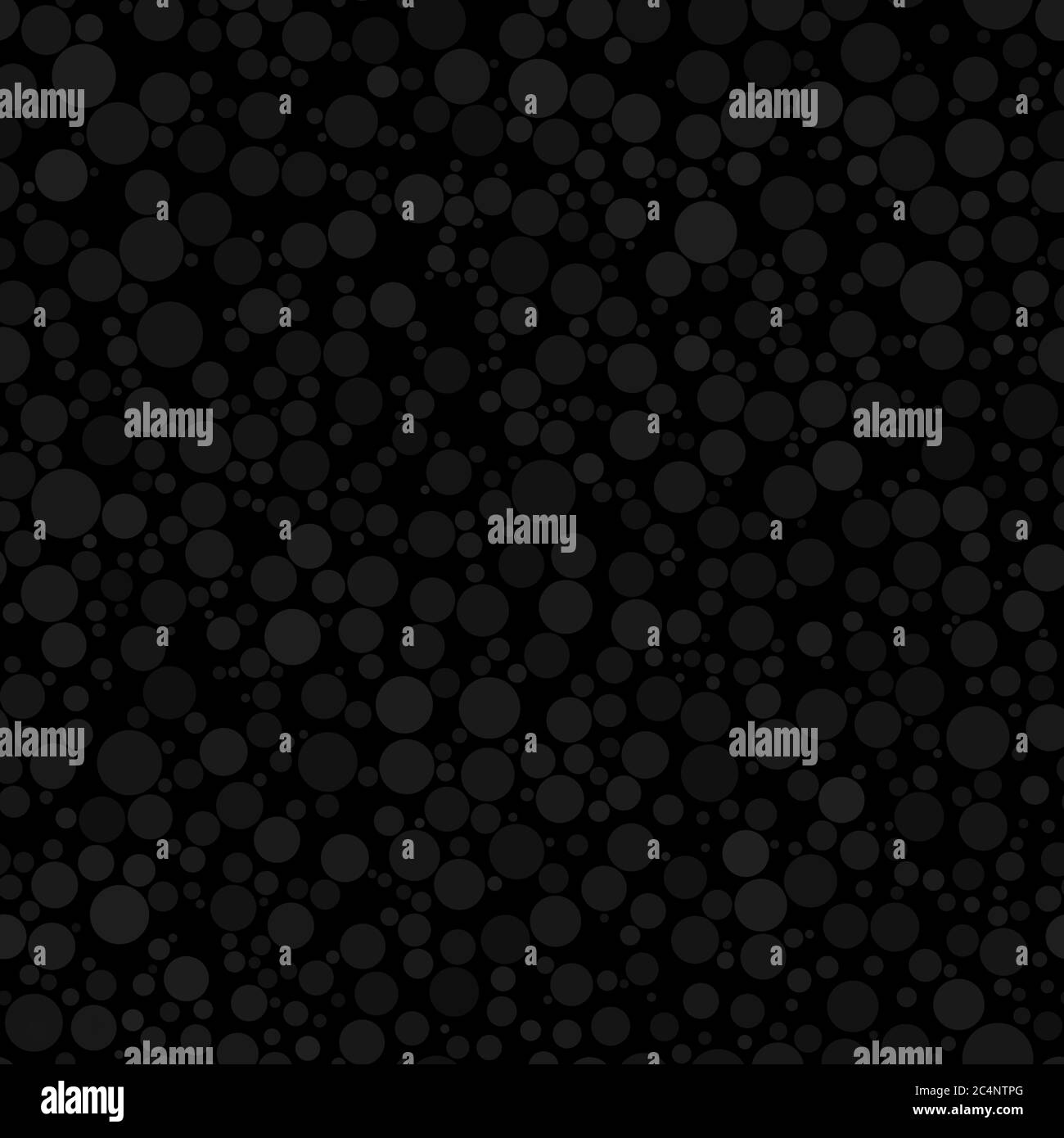 Abstract seamless pattern of circles of different sizes in black and ...