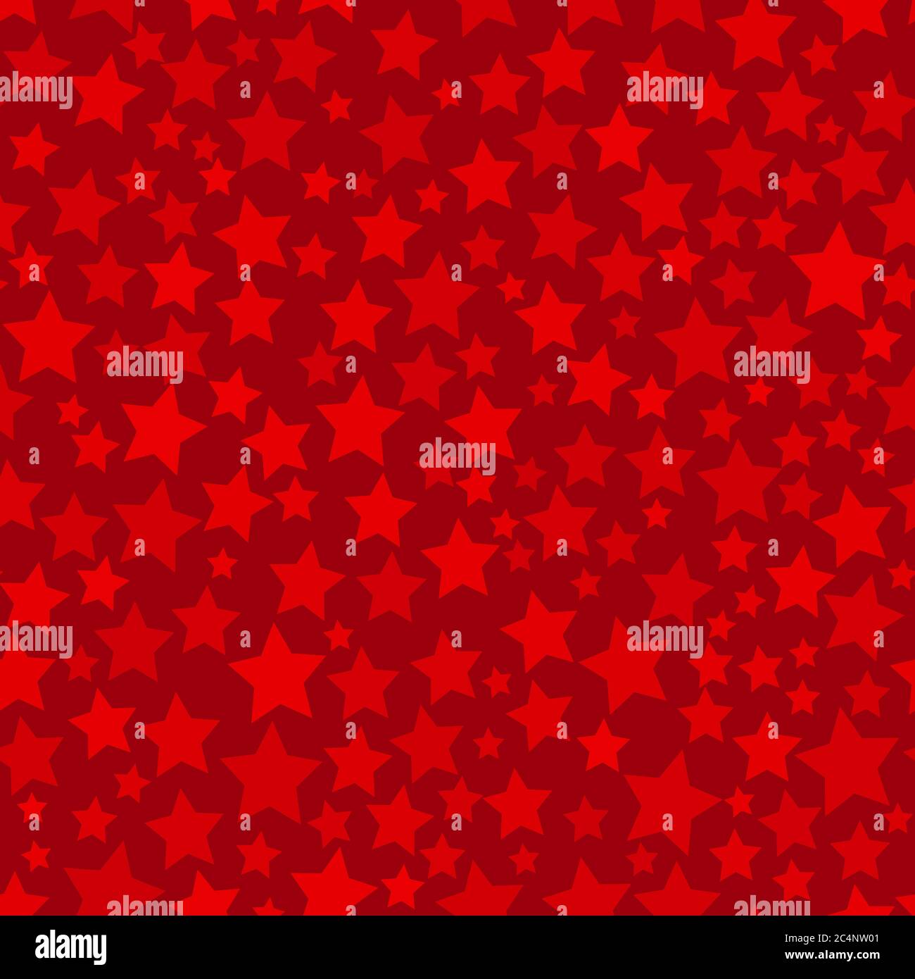 Abstract seamless pattern of stars of different sizes in red colors Stock Vector