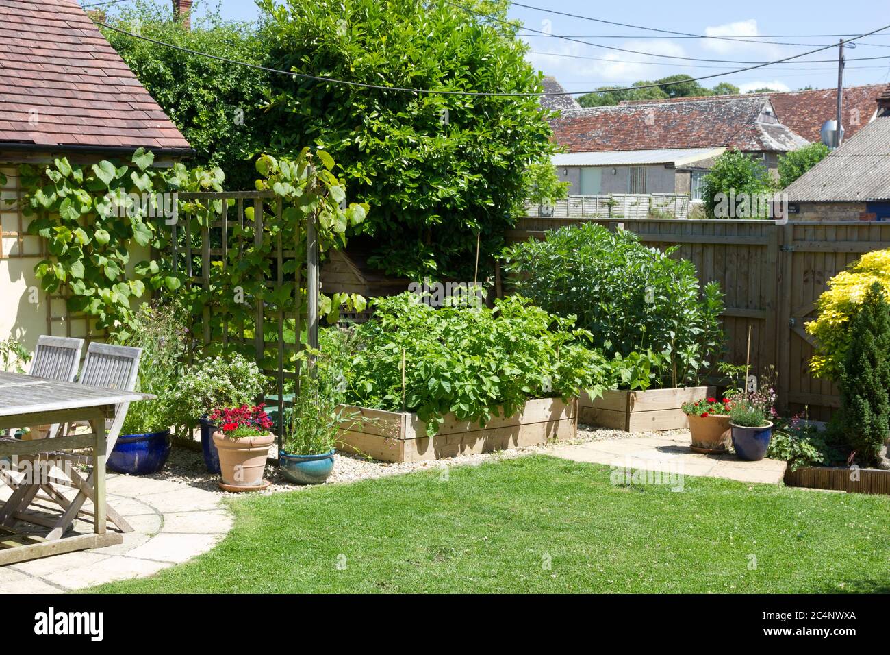 small cottage garden Stock Photo