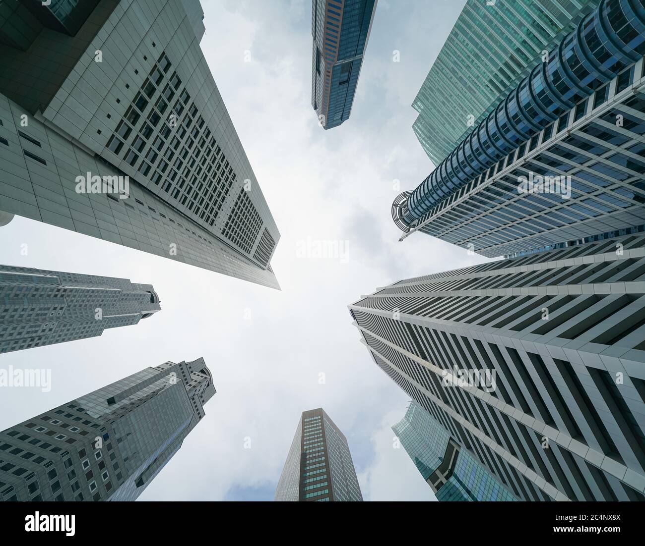 skyscrapers in Singapore central business district, Raffles place Stock Photo