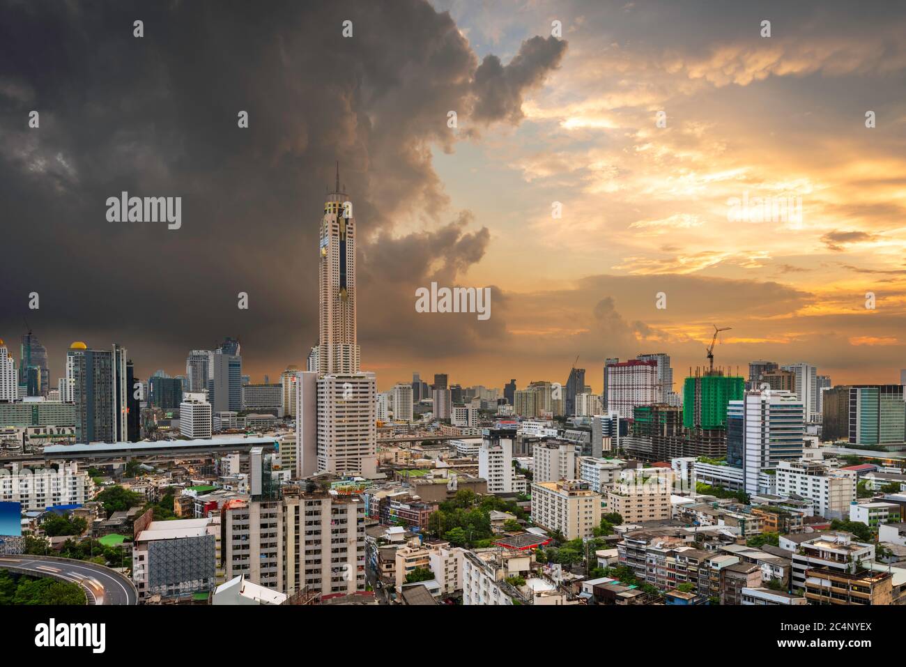 Bangkok, Thailand urban cityscape and office towers at dusk Stock Photo - Alamy