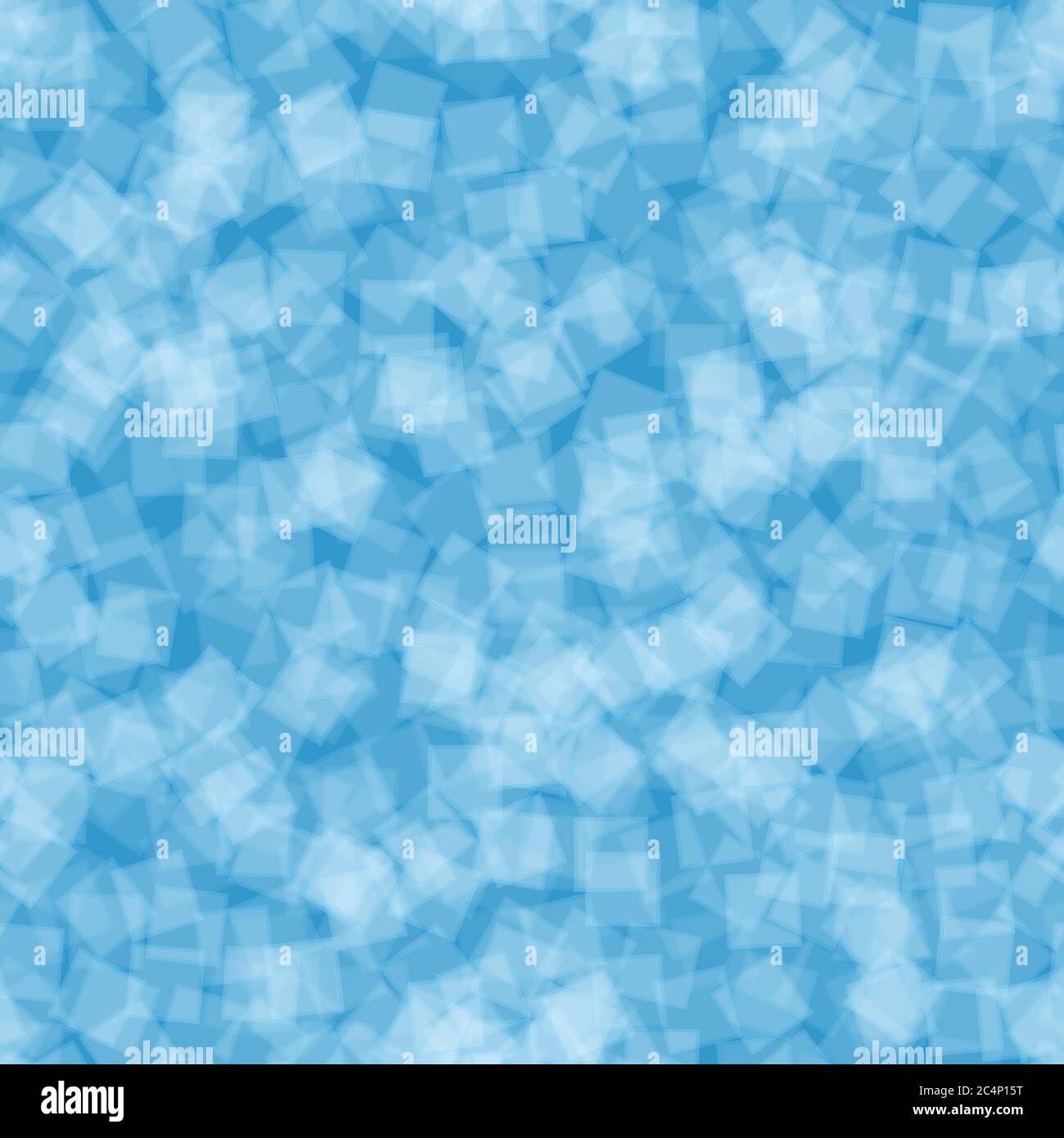 Abstract seamless pattern of randomly distributed translucent squares in light blue colors Stock Vector