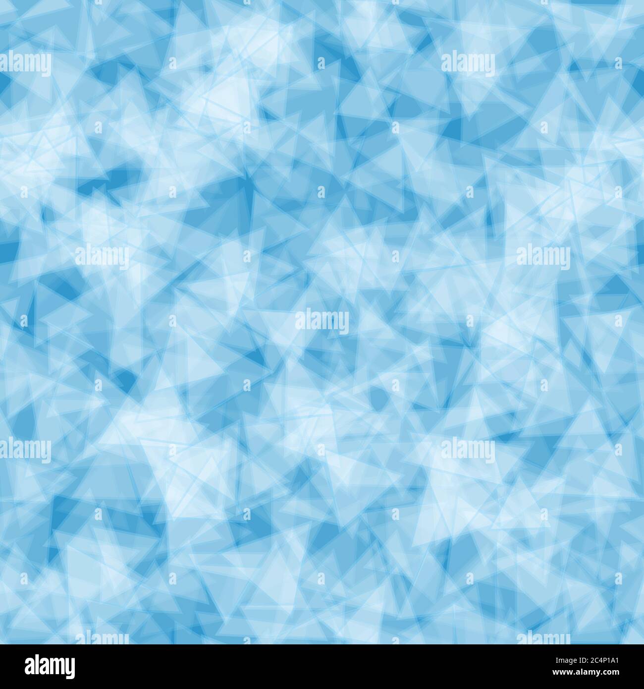 Abstract seamless pattern of randomly distributed translucent triangles in light blue colors Stock Vector