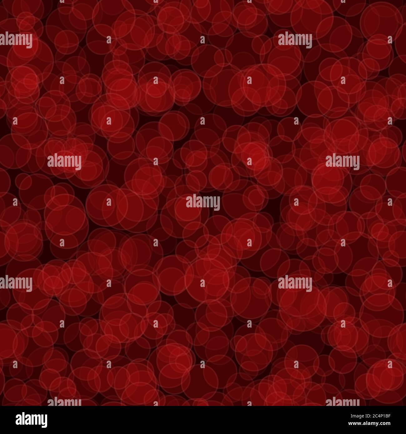 Abstract seamless pattern of randomly distributed translucent circles in red colors Stock Vector