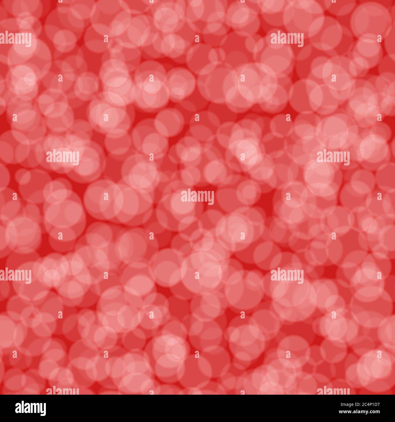 Abstract seamless pattern of randomly distributed translucent circles in red colors Stock Vector