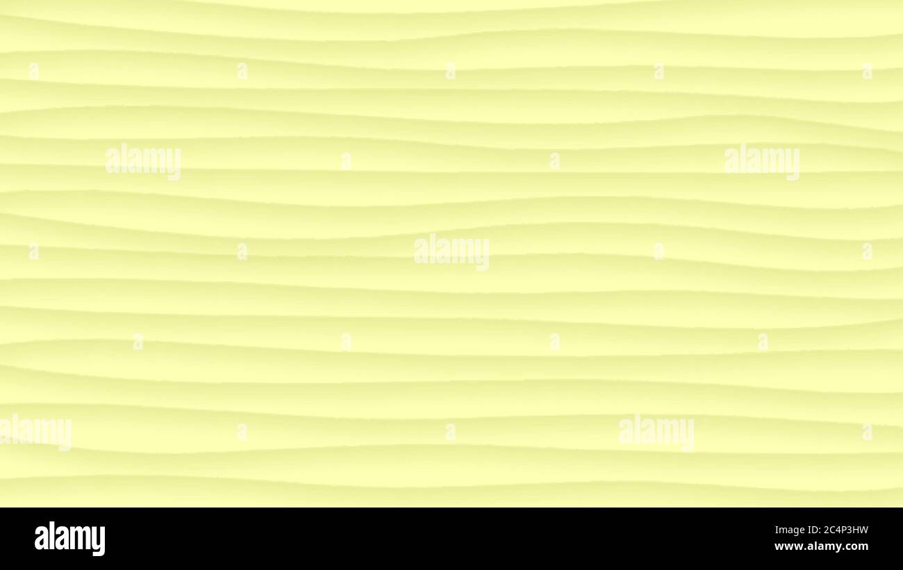 Abstract background of wavy lines with shadows in light yellow colors ...