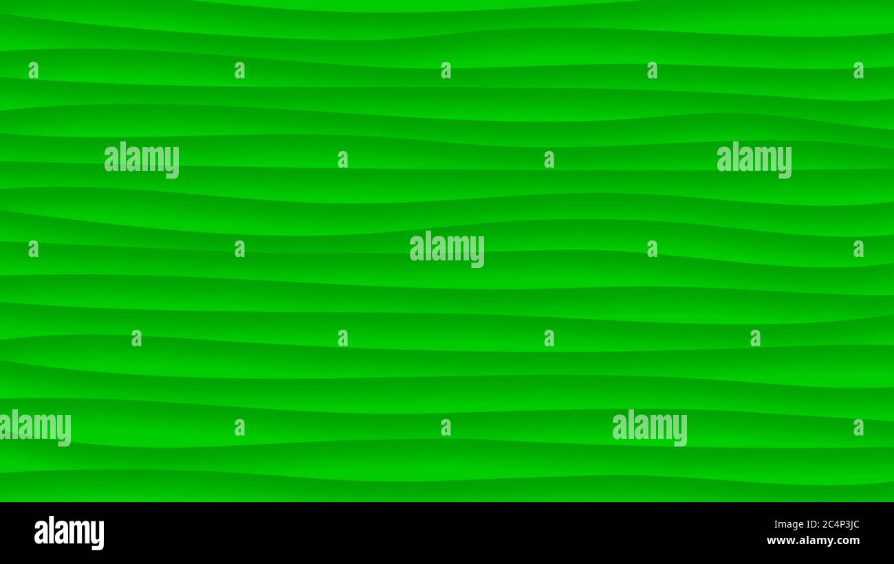 Abstract background of wavy lines with shadows in green colors Stock ...
